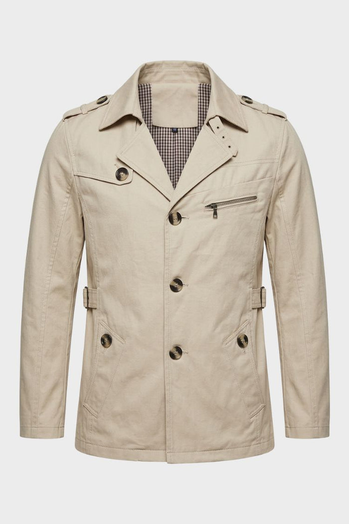 Herren Trenchcoat | Reverskragen & Schulterriegel