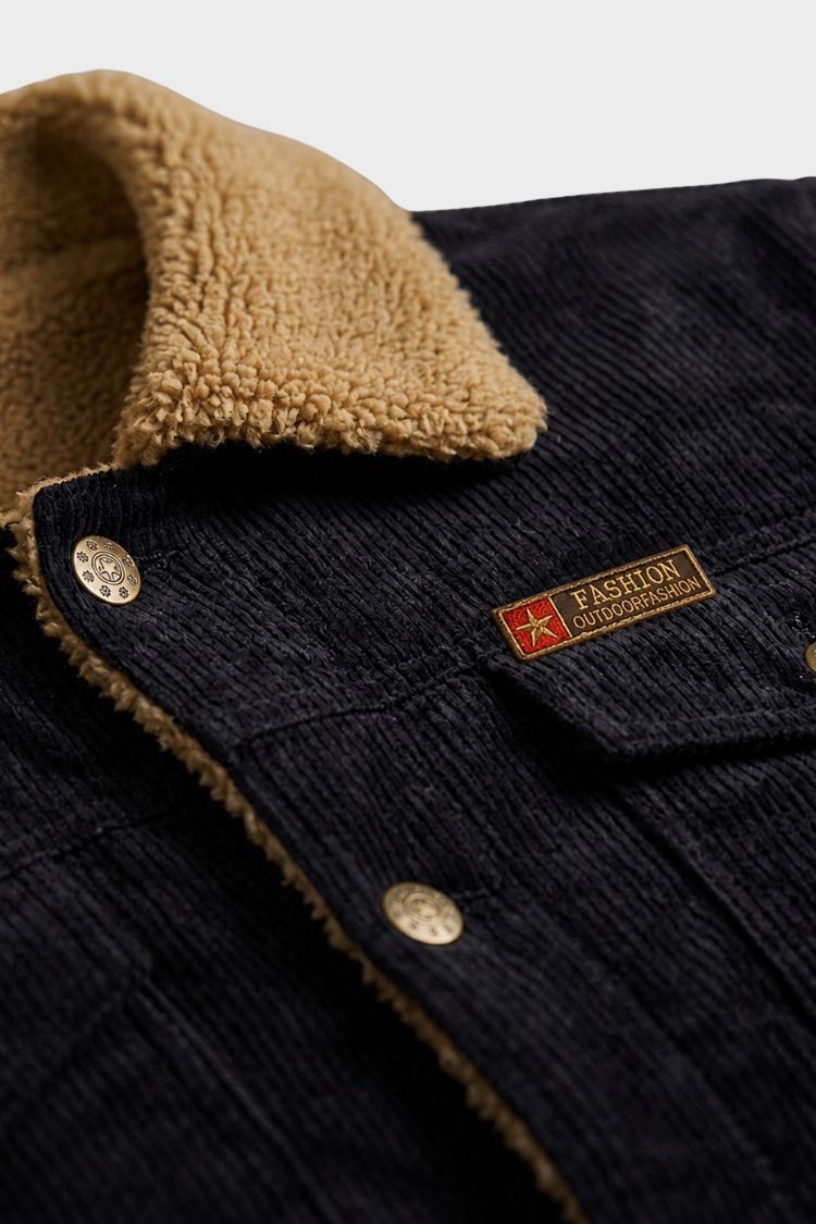 Herren Jacke mit Kontrastkragen | Brusttaschen