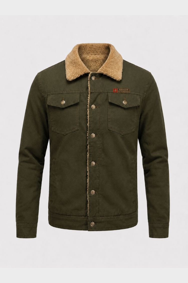 Herren Jacke mit Kontrastkragen | Brusttaschen