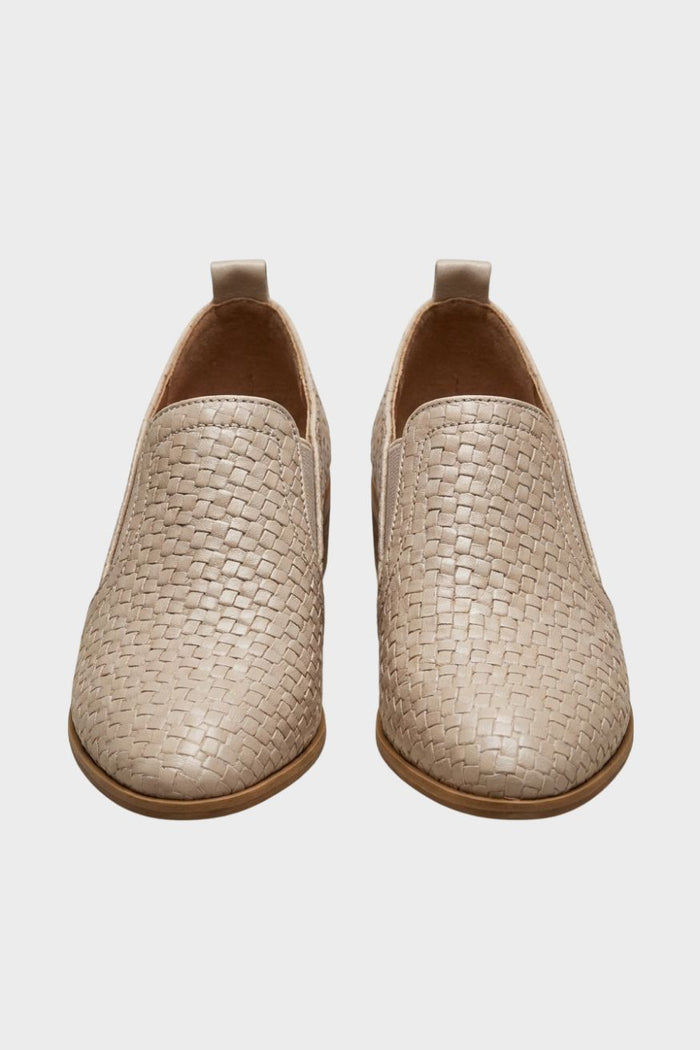 Damen Loafer in Flechtoptik | Niedriger Blockabsatz