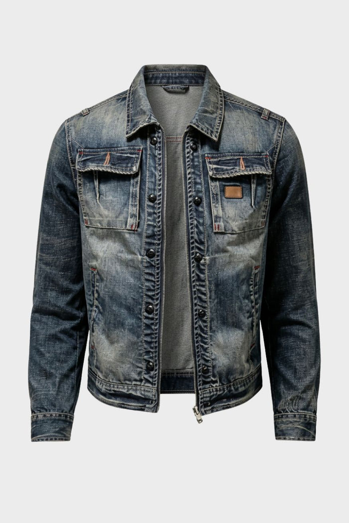 Herren Trucker-Jacke | Brusttaschen & Verwaschene Optik