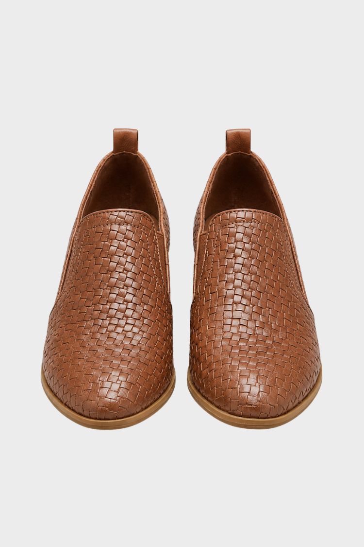 Damen Loafer in Flechtoptik | Niedriger Blockabsatz