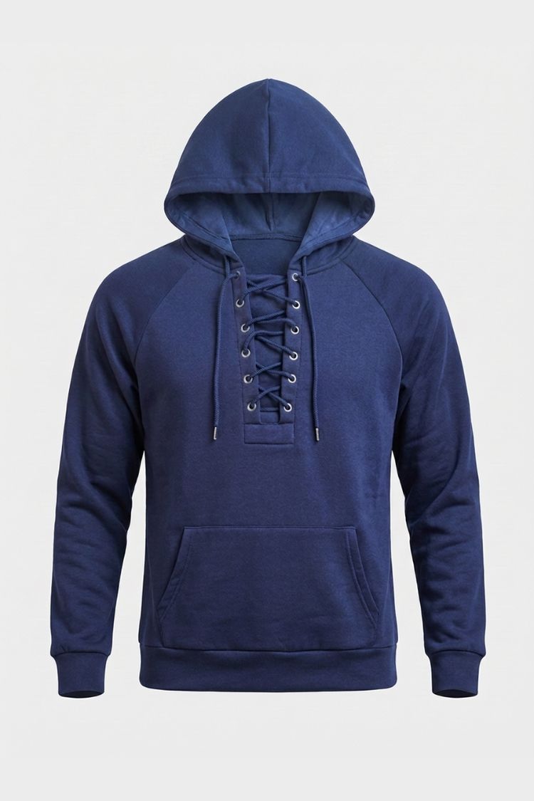 Herren Schnür-Hoodie | Kapuzen-Pullover-Design