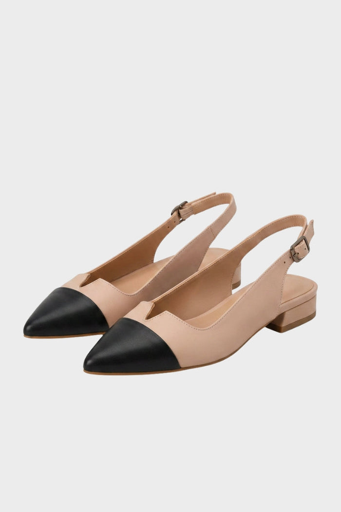 Damen Slingback-Pumps | Spitze Zehenpartie & Niedriger Blockabsatz