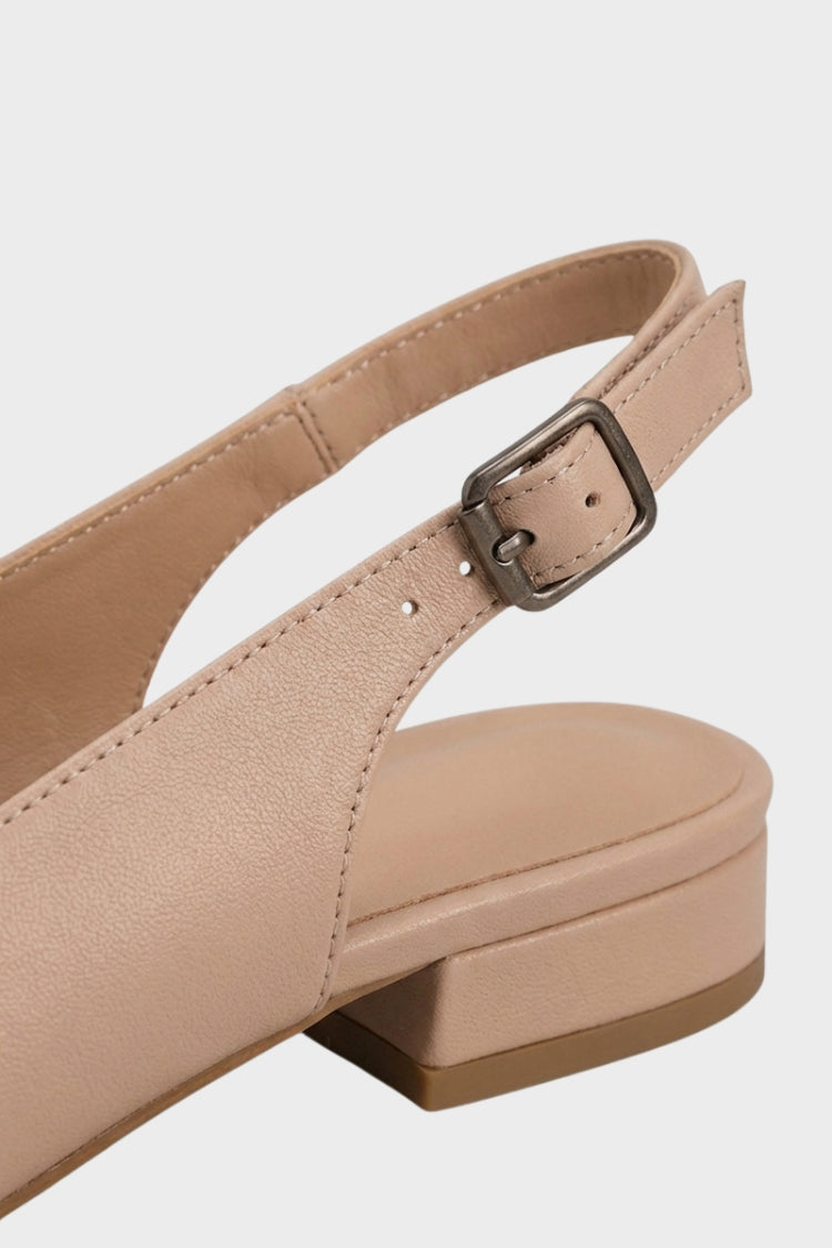 Damen Slingback-Pumps | Spitze Zehenpartie & Niedriger Blockabsatz