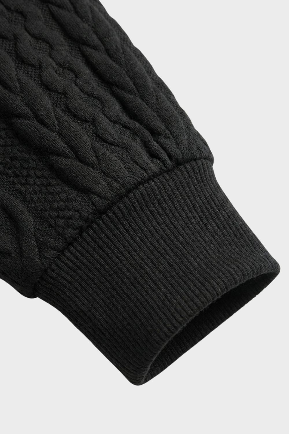 Damen Zipp-Pullover | Zopfmuster & Kurzer Reißverschluss
