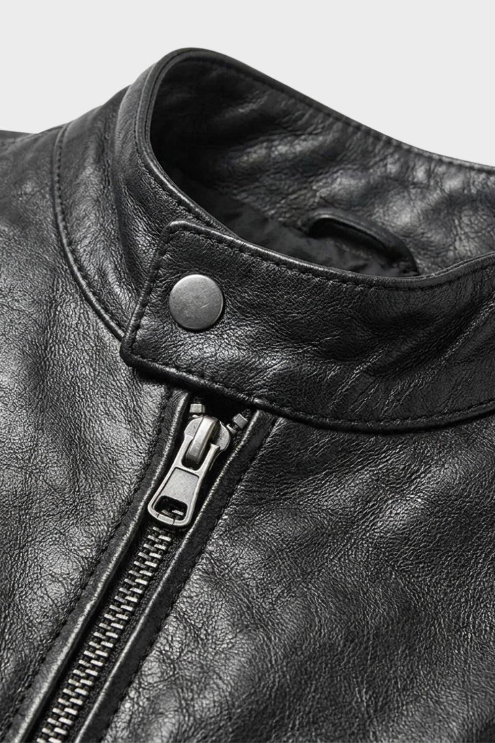 Herren Bikerjacke | Stehkragen & Frontreißverschluss
