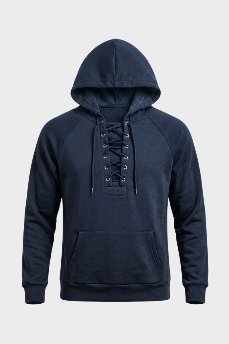 Herren Schnür-Hoodie | Kapuzen-Pullover-Design