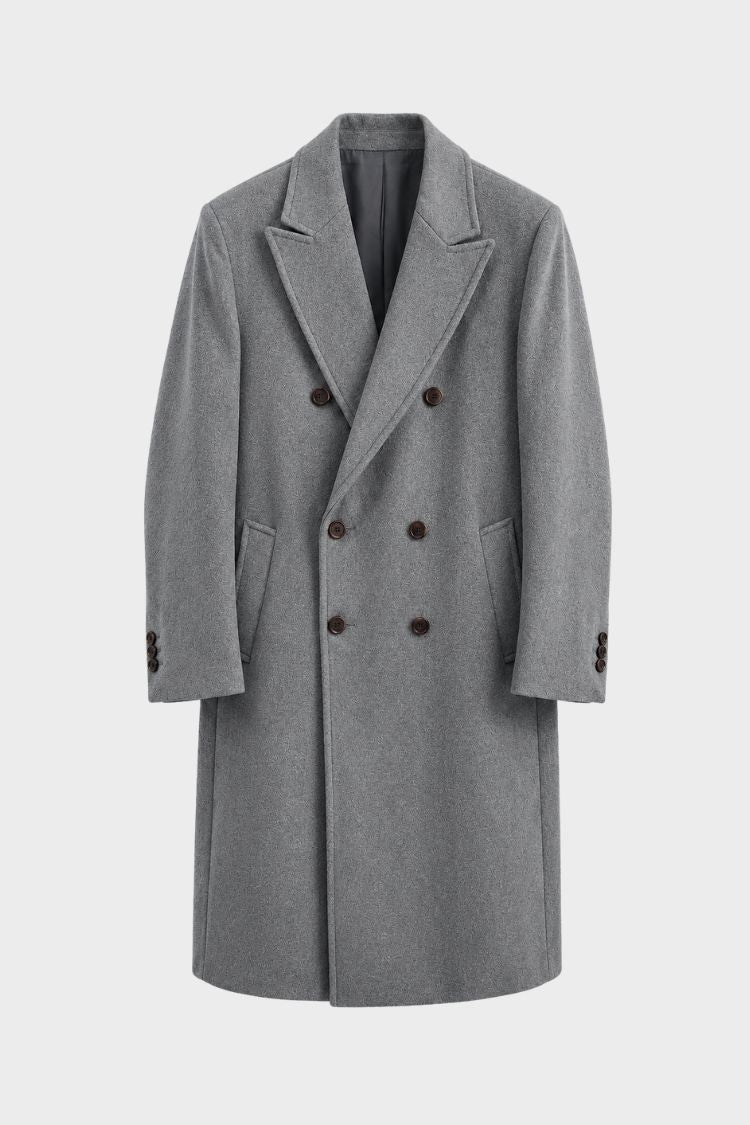 Herren Doppelreihiger Mantel | Lange Silhouette