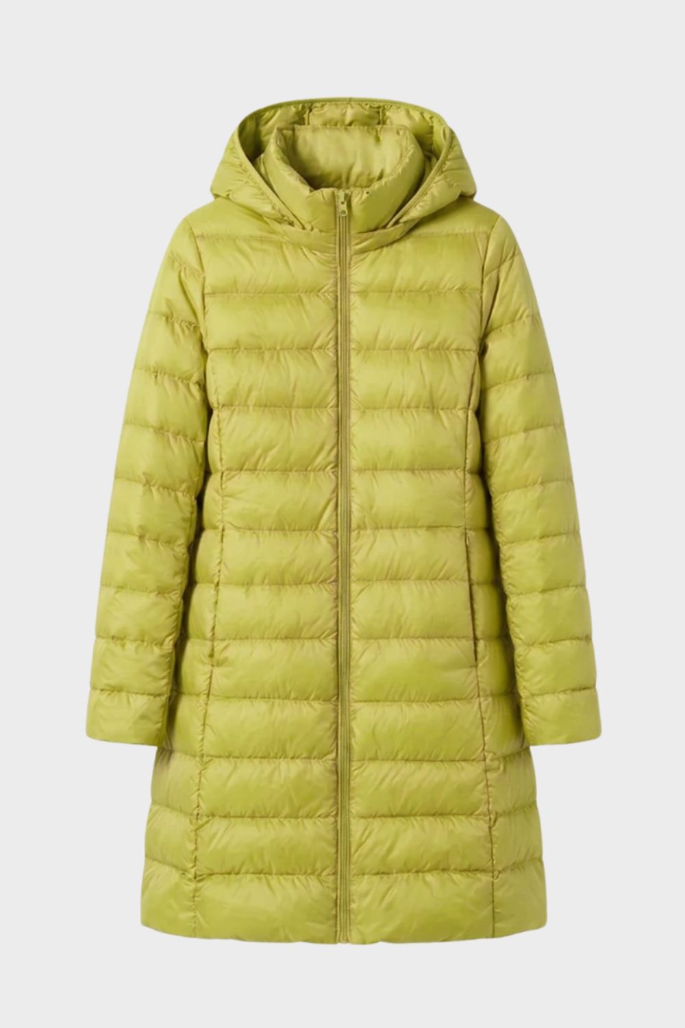 Damen Lange Pufferjacke | Kapuze & Steppdesign