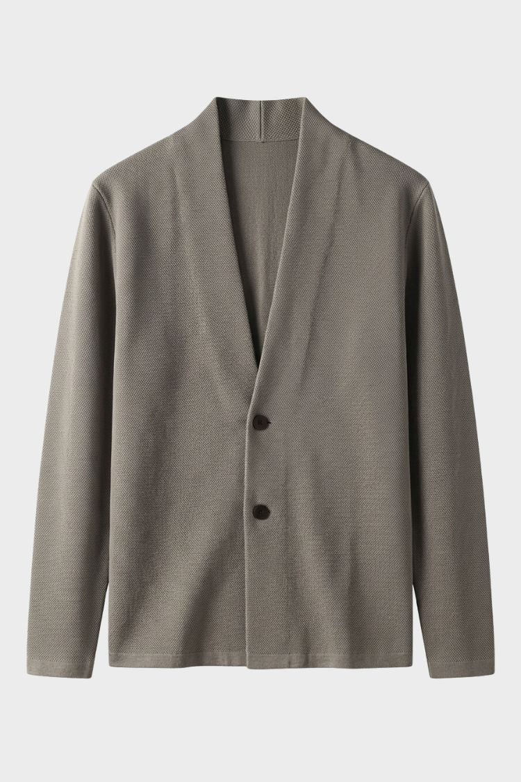 Herren Offene Strickjacke | Knopfdetail & Stehkragen