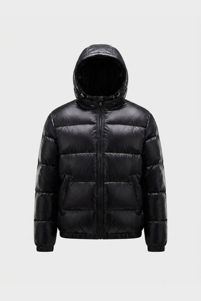 Damen Glänzende Pufferjacke | Kapuzendesign