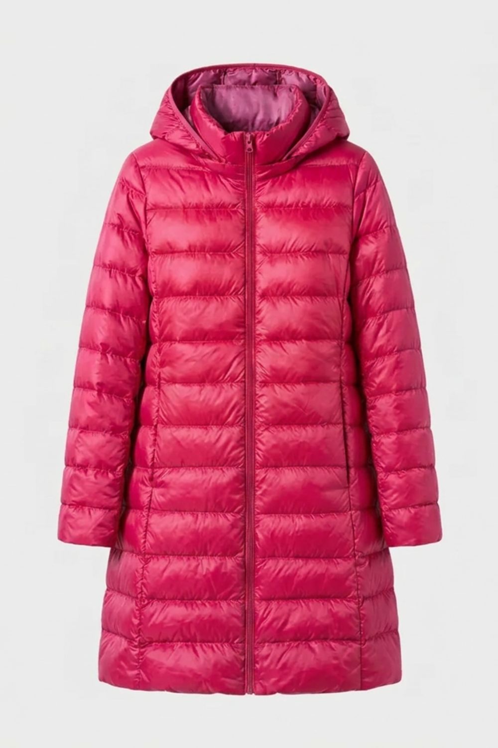 Damen Lange Pufferjacke | Kapuze & Steppdesign