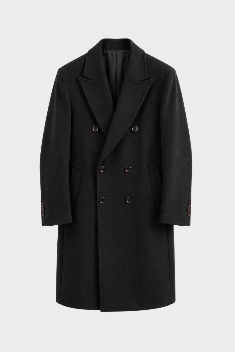 Herren Doppelreihiger Mantel | Lange Silhouette