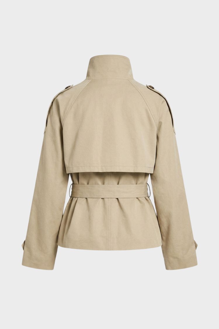 Damen Kurze Trenchjacke | Zweireihiges Design