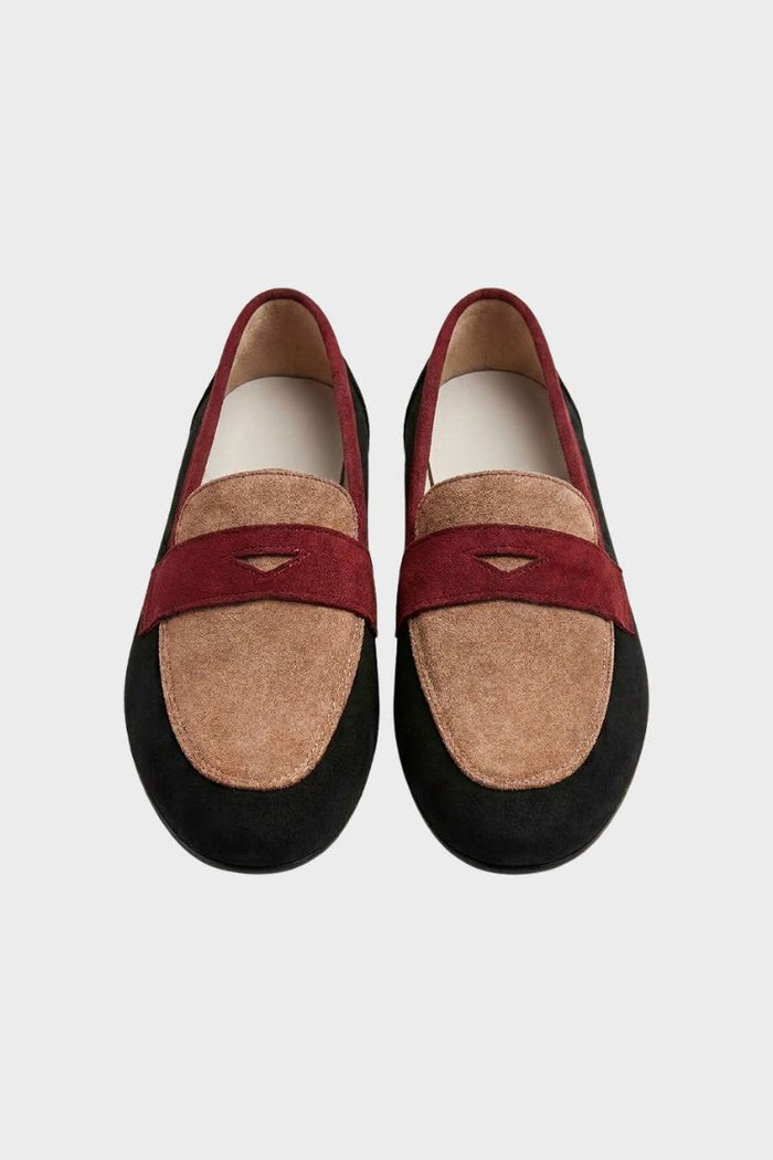 Damen Loafer mit Runder Zehenpartie | Niedriger Absatz & Kontrastriemen