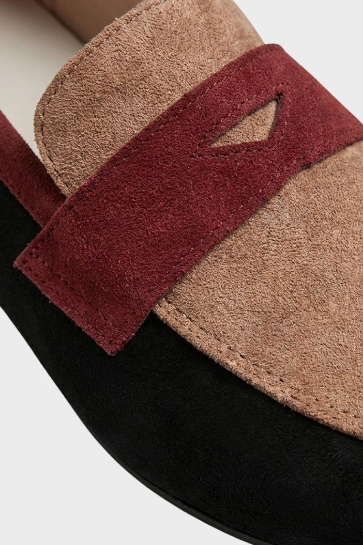 Damen Loafer mit Runder Zehenpartie | Niedriger Absatz & Kontrastriemen