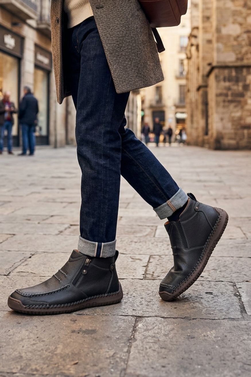 Herren Freizeit-Halbschuhe | Schnürung & Seitenreißverschluss