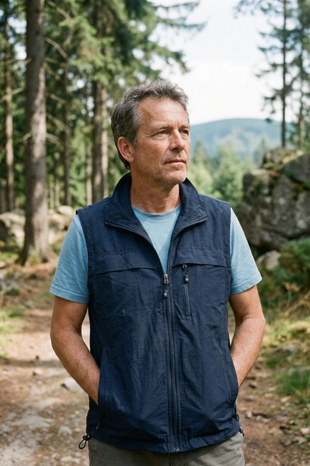 Herren Outdoor-Weste | Stehkragen