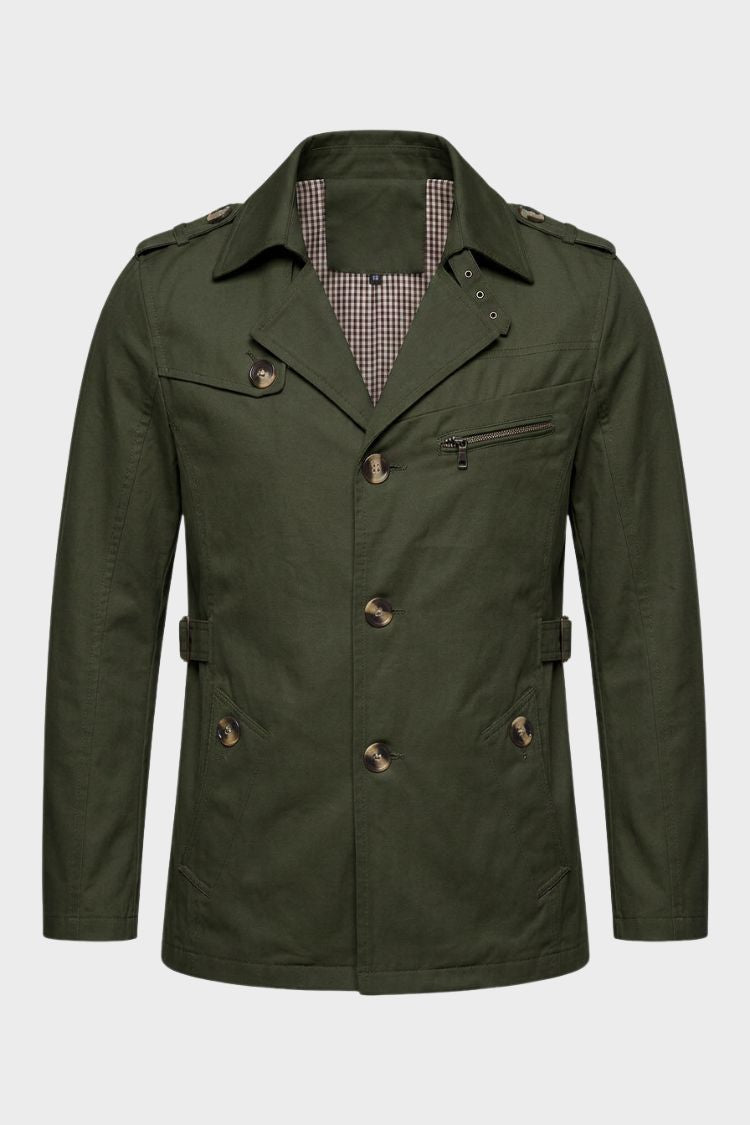 Herren Trenchcoat | Reverskragen & Schulterriegel