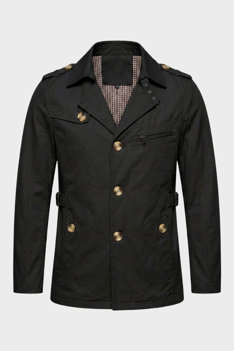 Herren Trenchcoat | Reverskragen & Schulterriegel